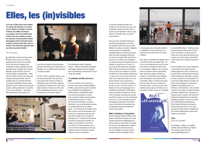 Article dans l'Agenda de «Elles les (in)visibles»