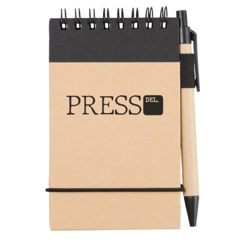 «Press Deleted» Notizbuch mit Kugelschreiber Content