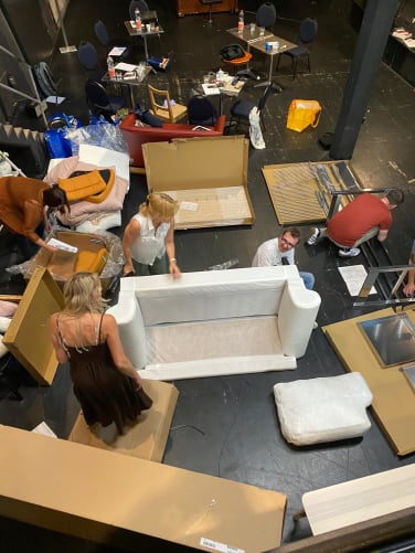 Wir bauen das Bühnenbild