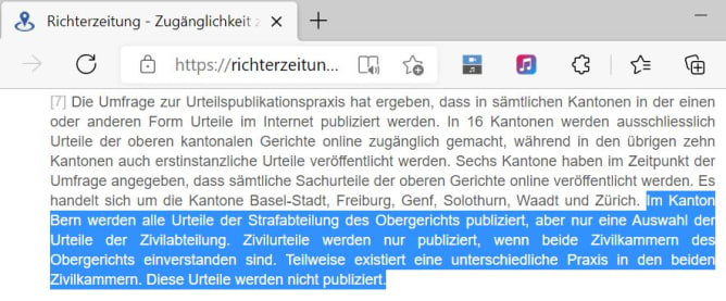 Ausriss aus https://richterzeitung.weblaw.ch/rzissues/2018/2/zuganglichkeit-zu-ur_94ce7580d8.html, Autoren: Daniel Hürlimann / Daniel Kettiger