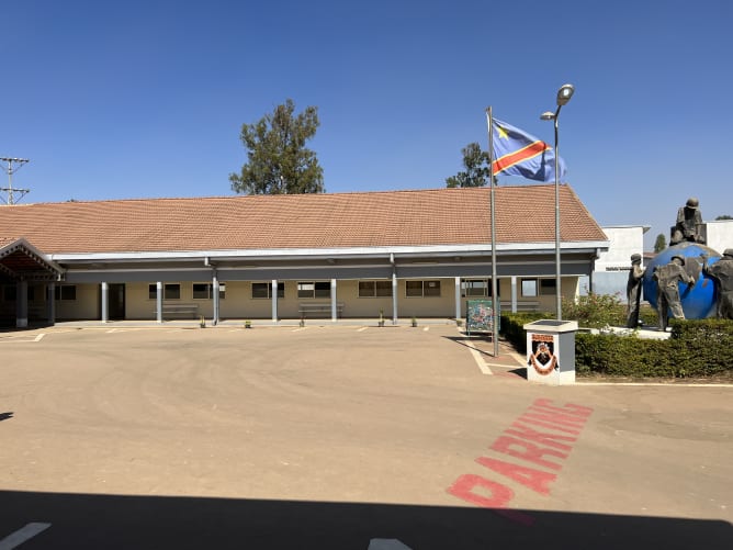 Empty place in front of a school