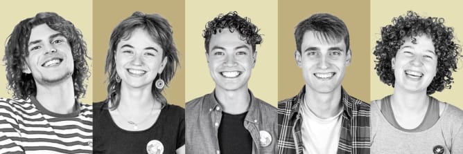 Das Team, von links: Timo, Elisa, Dylan, Benny, Shania