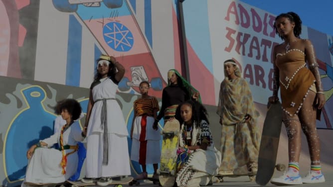 Äthiopien Girl Skate Kultur