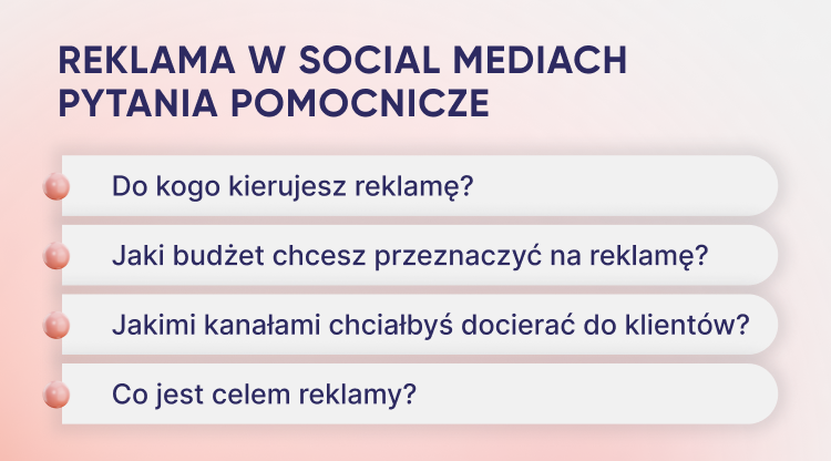 Reklama w social mediach - pytania pomocnicze