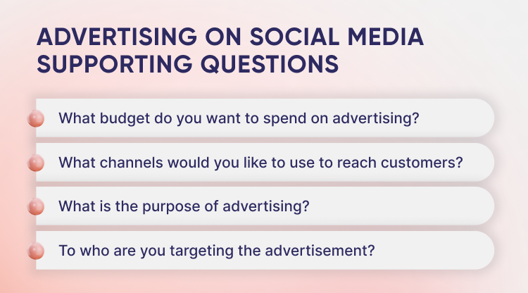 Advertising on social media - supporting questions