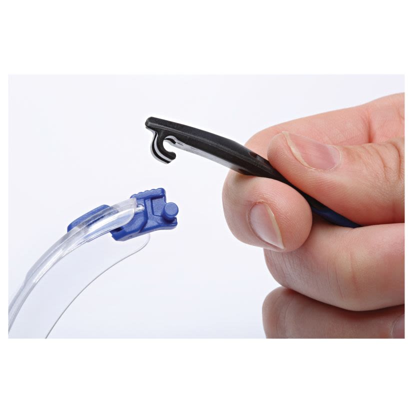 3M™ 7100079186  Solus™ 1000 Premium Safety Glasses Kit, Scotchgard™ Anti-Fog, Clear Lens, Half Framed Frame, Blue/Black, Polycarbonate Frame, Polycarbonate Lens, ANSI Z87.1-2015, CSA Z94.6