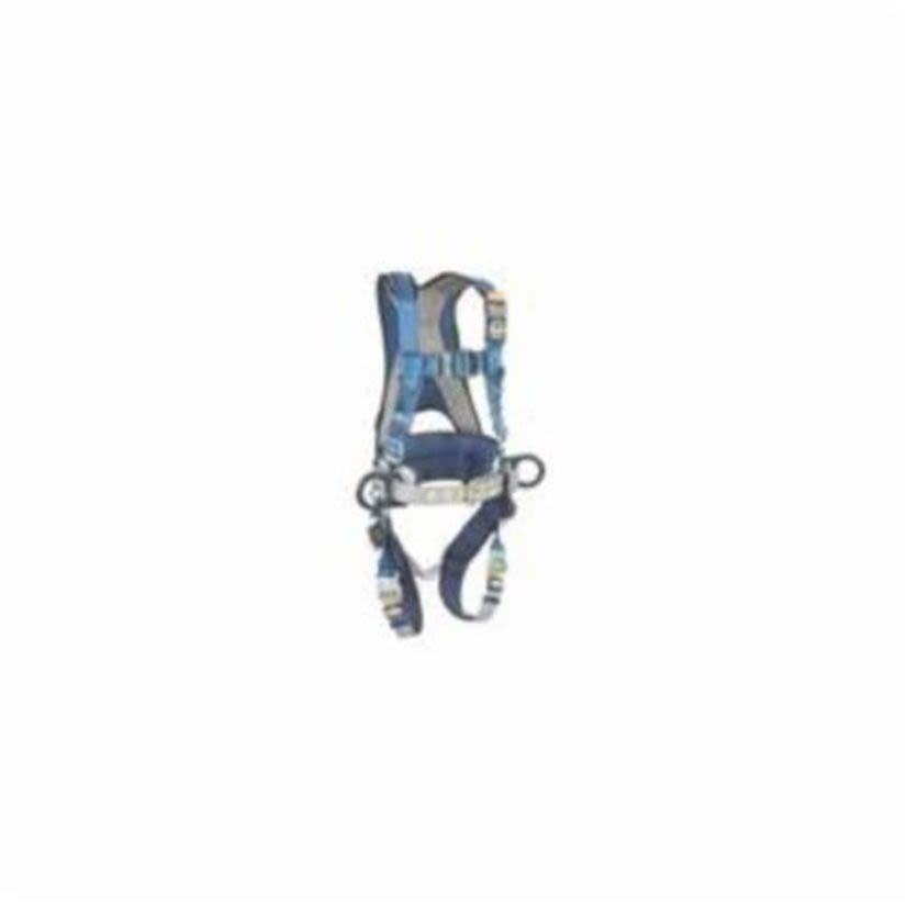 3M™ DBI-SALA® Fall Protection 1102387 ExoFit™ Harness, L, 420 lb Load, Polyester Strap, Quick-Connect Leg Strap Buckle, Quick-Connect Chest Strap Buckle, Nylon/Steel Hardware, Blue