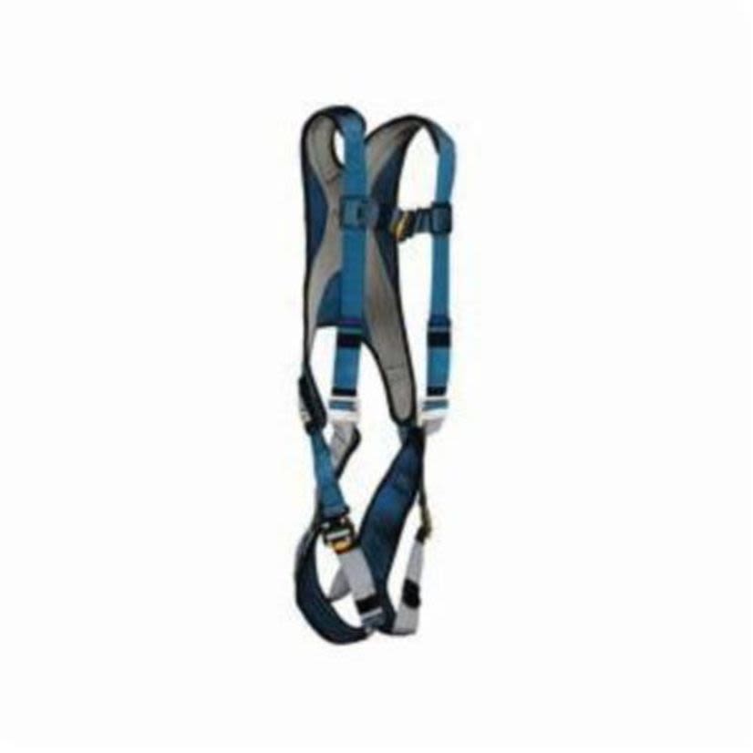 3M™ DBI-SALA® Fall Protection 1107975 ExoFit™ Harness, S, 420 lb Load, Polyester Strap, Quick-Connect Leg Strap Buckle, Quick-Connect Chest Strap Buckle, Steel Leg Buckle/Steel/Steel Torso Buckle Hardware, Blue