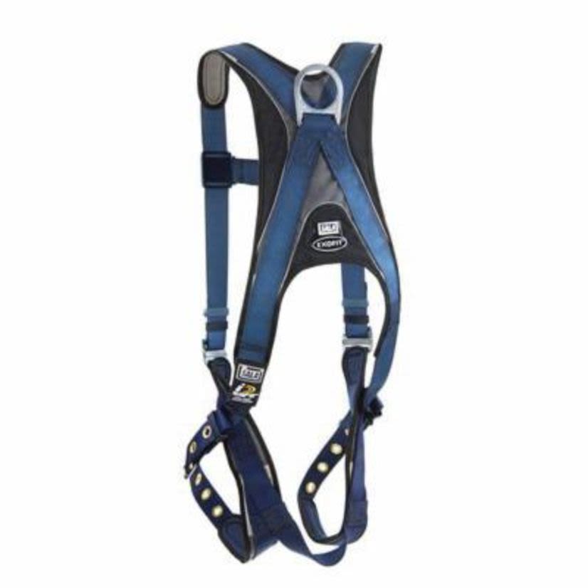 3M™ DBI-SALA® Fall Protection 1109357 ExoFit™ Harness, L, 420 lb Load, Polyester Strap, Tongue Leg Strap Buckle, Quick-Connect Chest Strap Buckle, Nylon/Steel/Stainless Steel Hardware, Blue