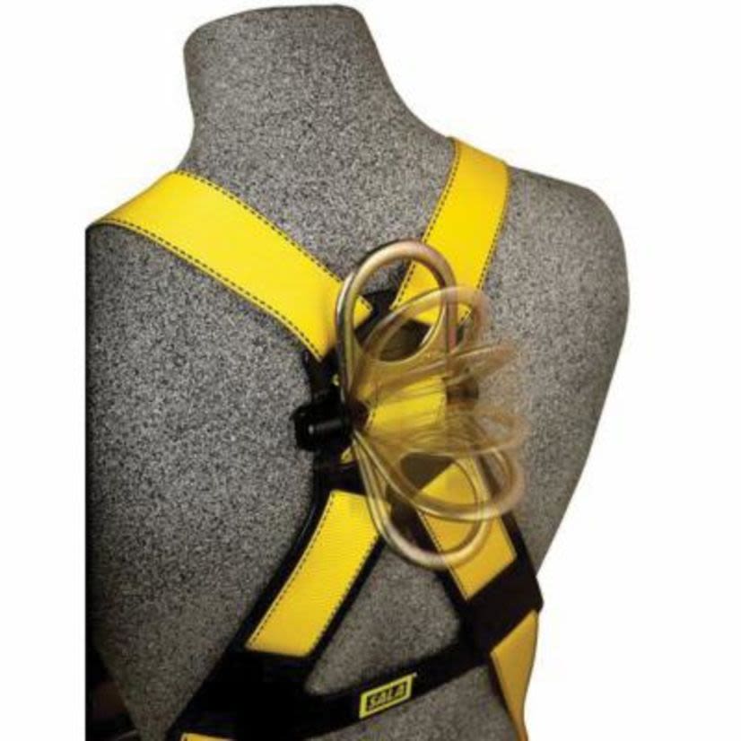 3M™ DBI-SALA® Fall Protection 1110990 Delta™ Resist Web Harness, Universal, 420 lb Load, Polyurethane Coated Polyester Strap, Tongue Leg Strap Buckle, Parachute Chest Strap Buckle, Elastic/Polyethylene/Zinc Plated Steel Hardware, Yellow