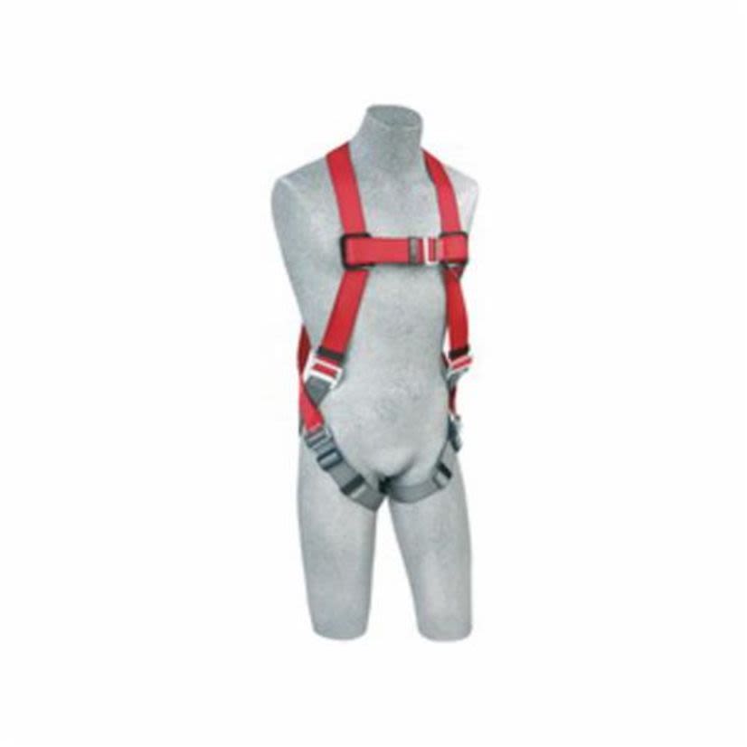 3M™ Protecta® Fall Protection 1191201 Pro™ Harness, M to L, 420 lb Load, Polyester Webbing Strap, Pass-Thru Leg Strap Buckle, Steel Hardware, Red