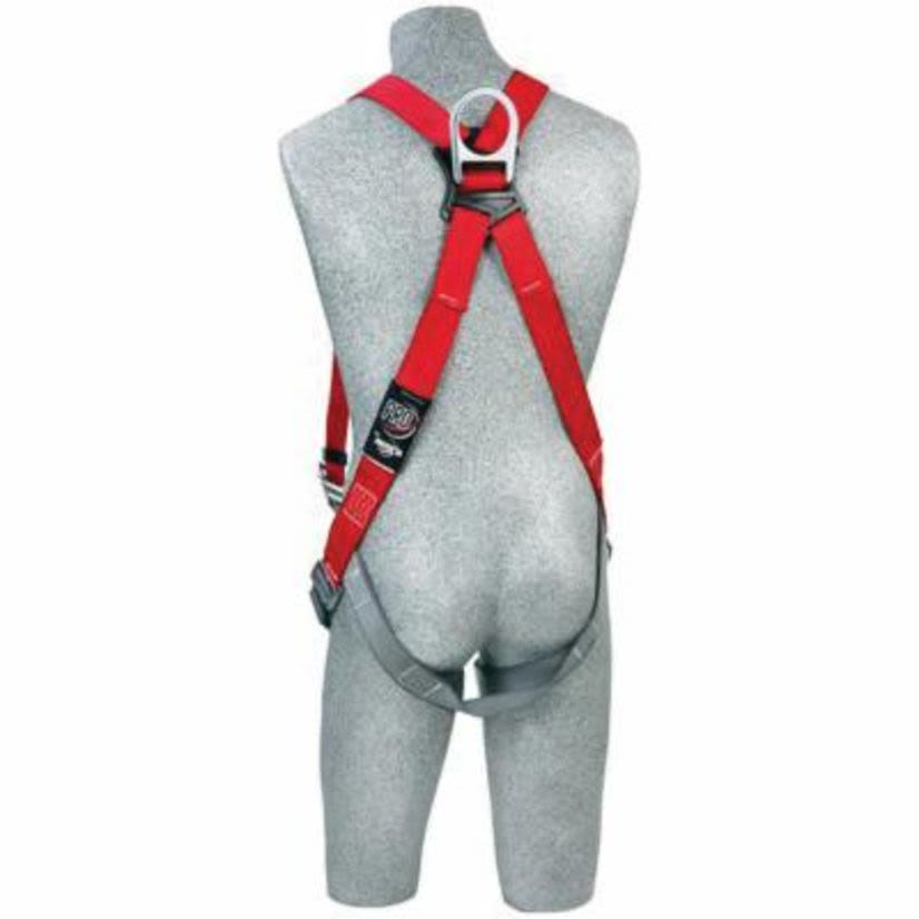 3M™ Protecta® Fall Protection 1191202 Pro™ Harness, XL, 420 lb Load, Polyester Webbing Strap, Pass-Thru Leg Strap Buckle, Steel Hardware, Red