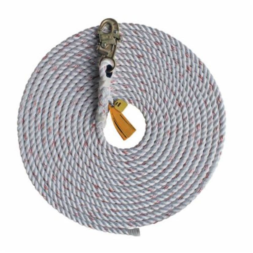 3M™ DBI-SALA® Fall Protection 1202821 Rope Lifeline With Self-Locking Snap Hook, 310 lb Load Capacity, 75 ft L, Specifications Met: ANSI A10.32, ANSI Z359.1, OSHA 1910.66, OSHA 1926.502