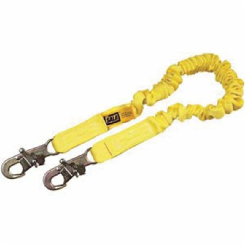 3M™ DBI-SALA® Fall Protection 1244311 ShockWave™2 Elastic Variable Shock Absorbing Lanyard, 130 to 310 lb Load, 6 ft L, Polyester Webbing Line, 1 Legs, Rebar Hook Anchorage Connection, Snap Hook Harness Connection Hook
