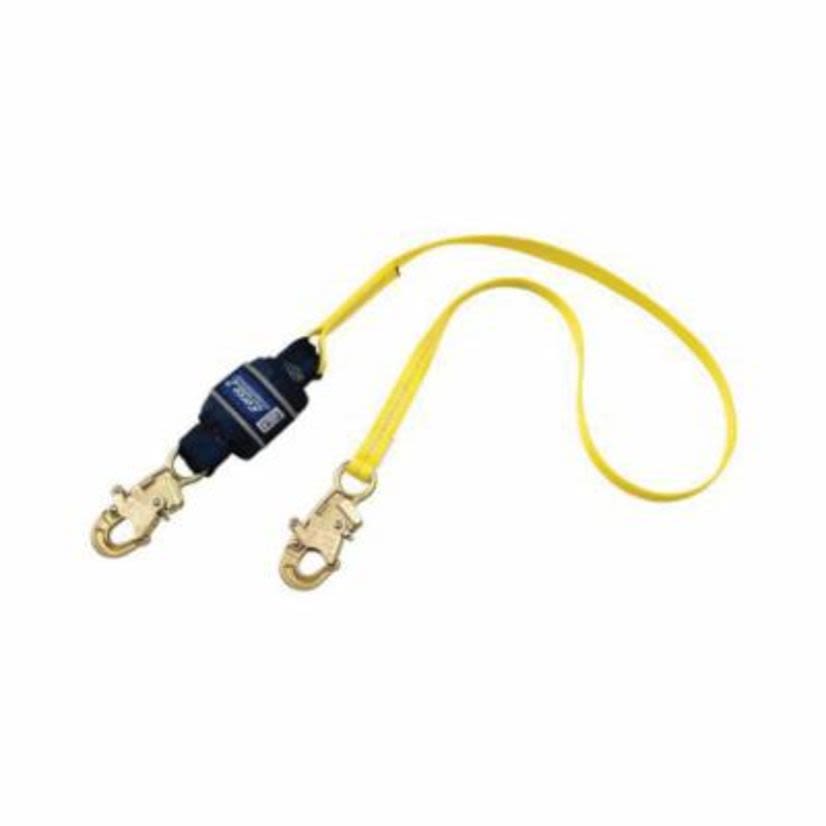 3M™ DBI-SALA® Fall Protection 1246167 Force2™ Arc Flash Fixed Shock Absorbing Lanyard, 310 to 420 lb Load, 6 ft L, Polyester Webbing Line, 1 Legs, Snap Hook Anchorage Connection, Snap Hook Harness Connection Hook