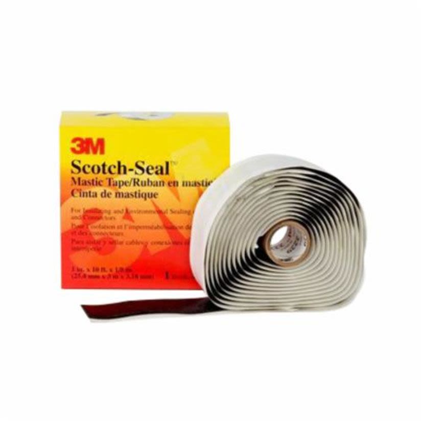 3M™ 2229-1x10FT Single Coated Electrical Tape, 10 ft L x 1 in W, 125 mil THK, Mastic Adhesive, Rubber Backing, Black