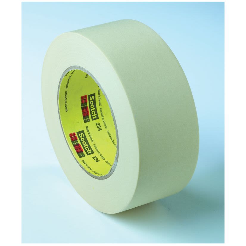 3M™ 234-48mmx55m General Purpose Masking Tape, 55 m L x 48 mm W, 5.9 mil THK, Rubber Adhesive, Crepe Paper Backing