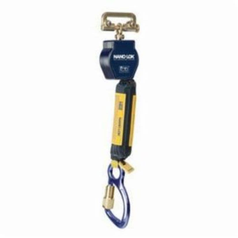 3M™ DBI-SALA® Fall Protection Nano-Lok™ 3101225 Quick-Connect Self-Retracting Single Leg Lifeline With Self-Locking Carabiner, 420 lb Load Capacity, 6 ft L, Specifications Met: ANSI A10.32, ANSI Z359.1, ANSI Z359.14, OSHA 1910.66, OSHA 1926.502