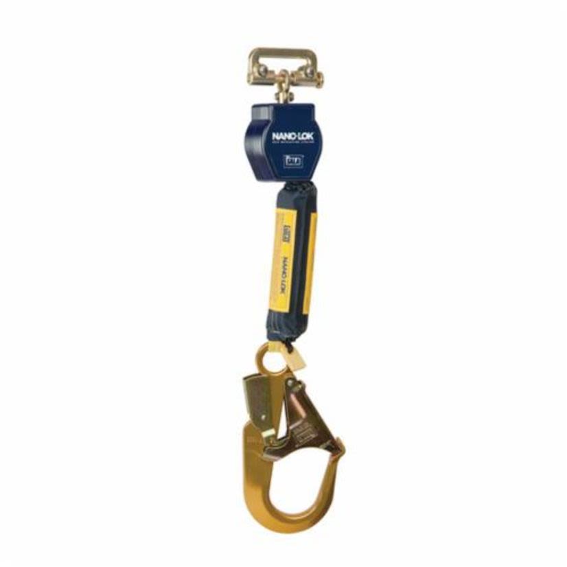 3M™ DBI-SALA® Fall Protection Nano-Lok™ 3101227 Quick-Connect Self-Retracting Single Leg Lifeline With Self-Locking Rebar Hook, 420 lb Load Capacity, 6 ft L, Specifications Met: ANSI A10.32, ANSI Z359.1, ANSI Z359.14, OSHA 1910.66, OSHA 1926.502