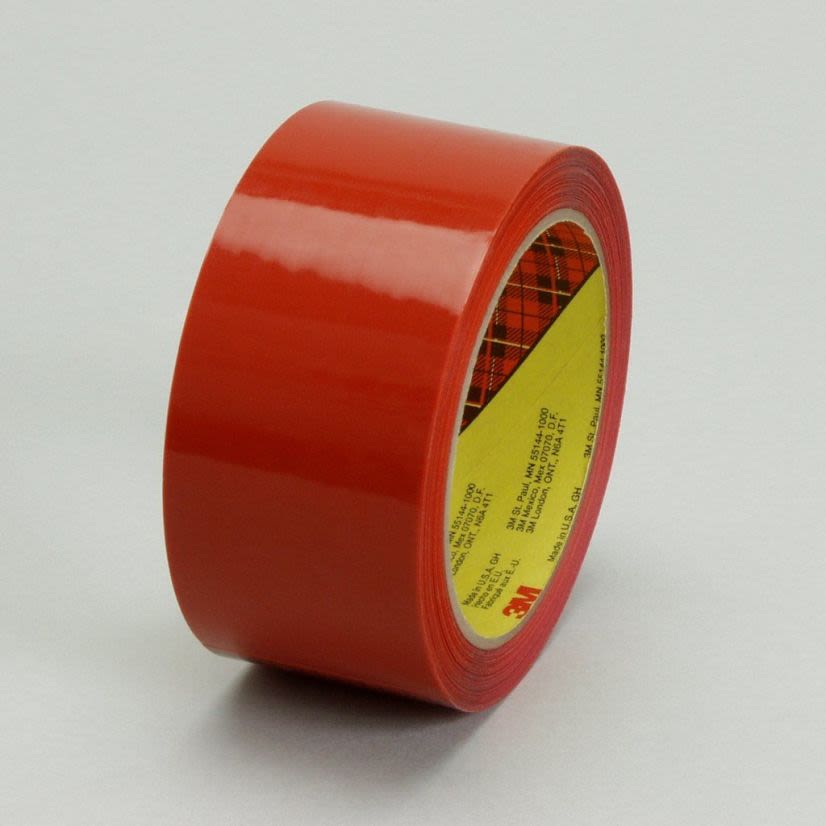3M™ 373-Orange-48mmx50m High Performance Box Sealing Tape, 50 m L x 48 mm W, 2.5 mil THK, Hot Melt Synthetic Rubber Resin Adhesive, Polypropylene Film Backing, Orange