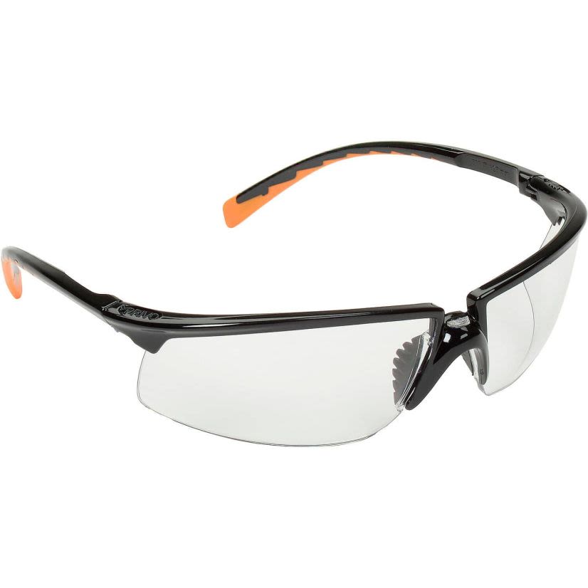 3M 7000127535 12261-00000-20 Eyewear, Anti-Fog, Clear Lens, Half-Frame Frame, Black, Plastic Frame, Polycarbonate Lens, ANSI Z87.1-2015/CSA Z94.3