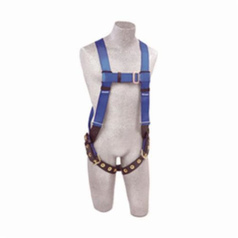 3M Protecta Fall Protection AB17550 First General Purpose Full Body Harness, Universal, 310 lb Load, Polyester Strap, Tongue Leg Strap Buckle, Mating Chest Strap Buckle, Steel Hardware, Blue