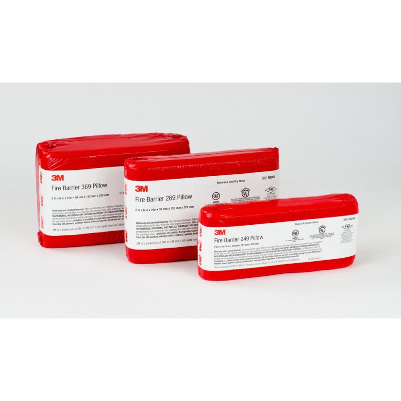 3M™ FP269 Medium Self-Contained Fire Barrier Pillow, 9 in L x 6 in W, 3 hr Fire Rating, ASTM E 814