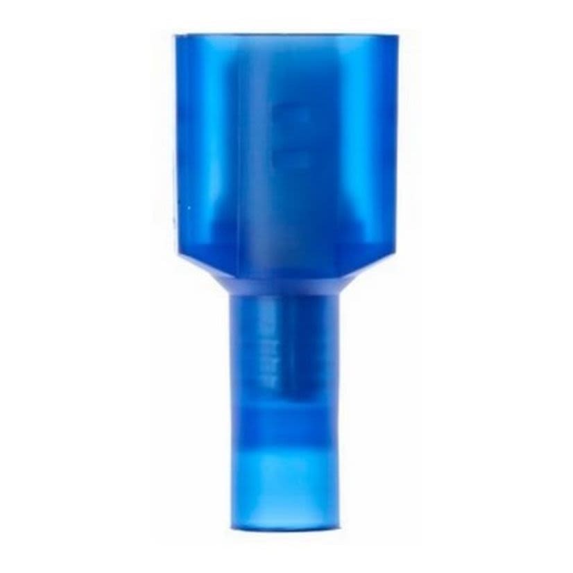 Highland 7000133668 Fully Insulated Male Disconnect, 16 to 14 AWG Conductor, 0.032 x 0.25 in Tab, Butted Barrel, Electrolytic Copper/Nylon, Blue