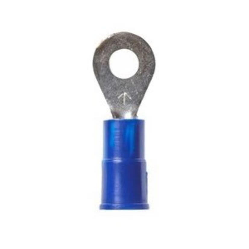3M™ 7000133678  Highland™ Insulated Standard Ring Terminal, 16 to 14 AWG Conductor, 0.8 in L, Butted Seam Barrel, Blue