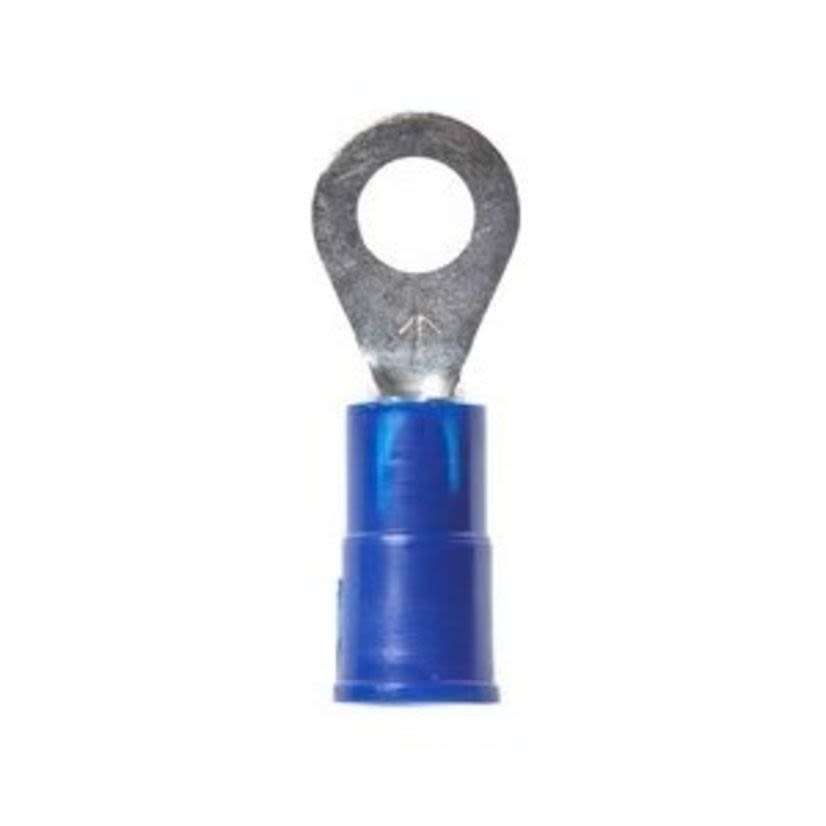 Highland 7000133679 Insulated Terminal, 16 to 14 AWG Conductor, 0.93 in L, Butted Seam Barrel, Vinyl, Blue