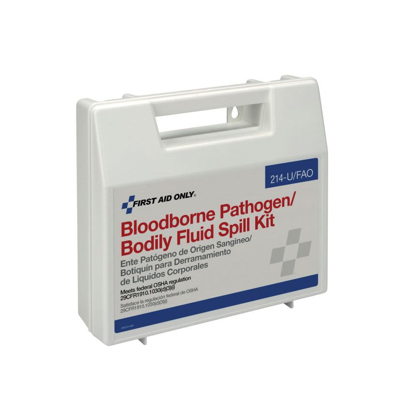 Acme United First Aid Only® 214-U/FAO BBP and Bodily Fluid Spill Kit, Plastic Carry Case, Fluids Absorbed: Bodily Fluid