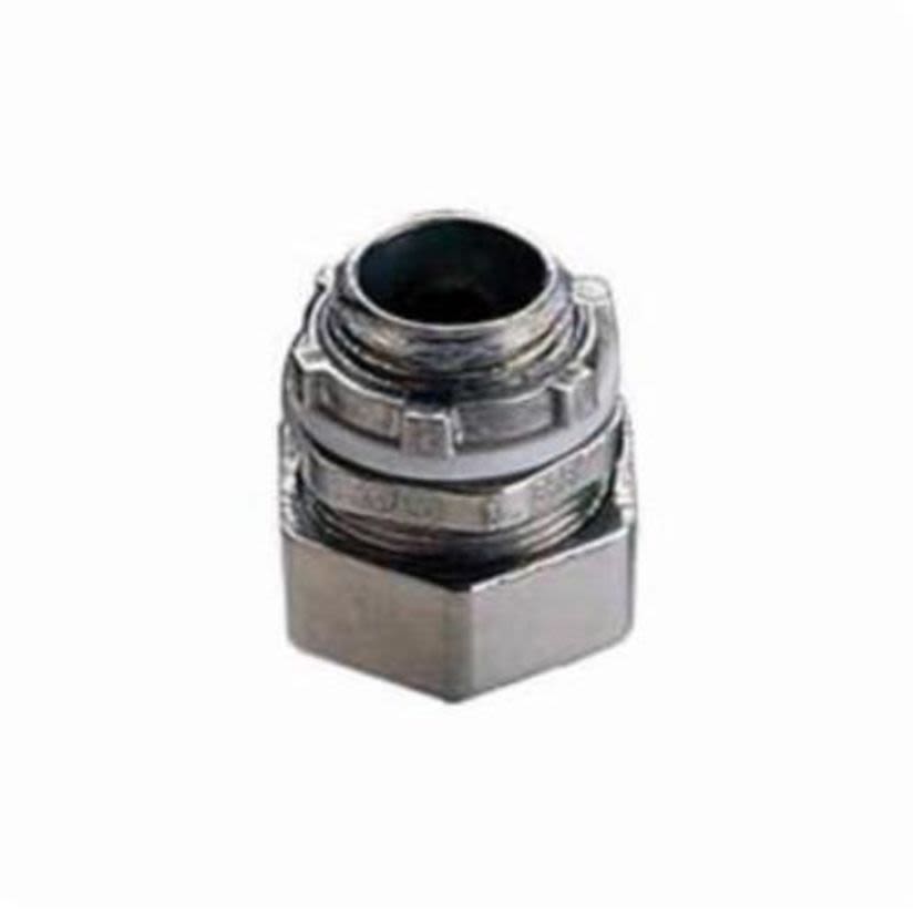 Emerson Electric O-Z/Gedney 7075ST 7000S Non-Threaded Compression Connector, 3/4 In Trade, Steel Body And Nut, Electro-Plated Zinc