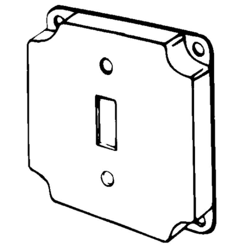 Appleton ETP 8361 Raised Electrical Box Cover, 4 in L x 4 in W x 1/2 in D, Toggle Switch Cover, Steel