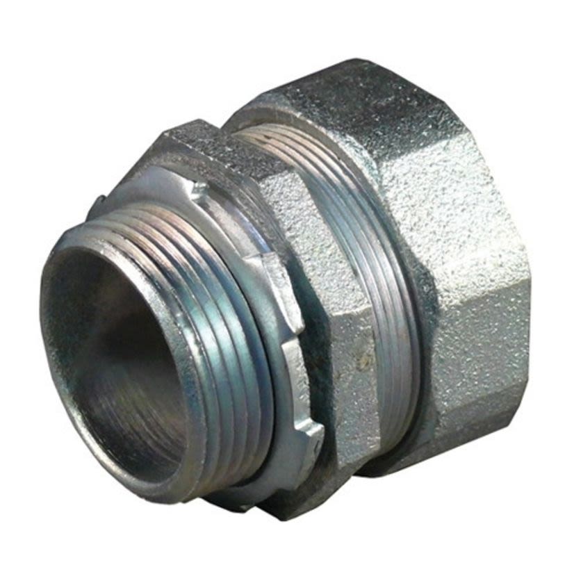 Appleton ST-200 Liquid Tight Oiltight Raintight Conduit Connector With Plain Throat, 2 in Trade, Straight, Malleable Iron, Triple Coated
