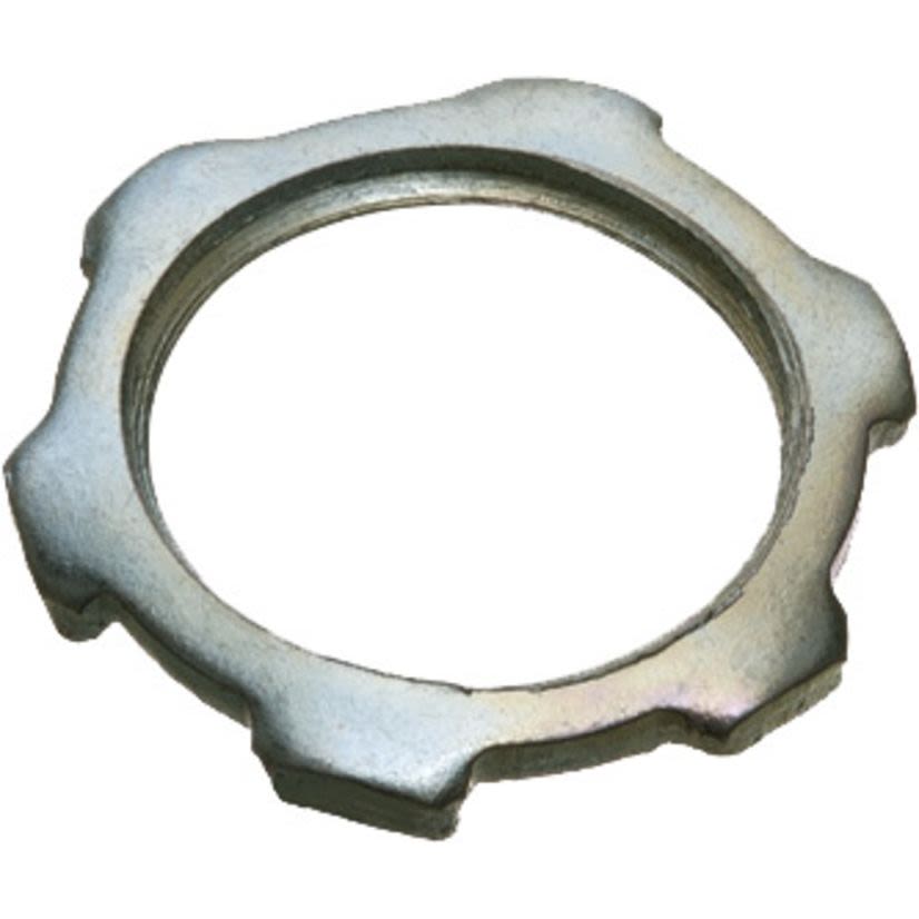 Arlington 412 Threaded Conduit Locknut, 6 in, For Use With IMC/Rigid Conduit, Steel, Plated