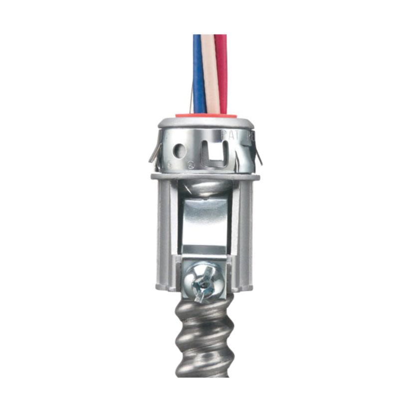 Arlington SNAP-TITE Snap2IT 7510AST Cable Connector With Insulated Throat, 3/4 in Trade, 3/4 in Knockout, 0.895 to 1.11 in Cable Openings, Die Cast Zinc