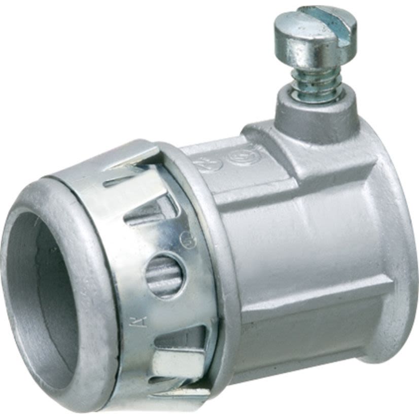 Arlington SNAP-TITE® 800ST Set Screw Connector With Spring Steel Clip, 1/2 in Trade, For Use With Aluminum/Steel EMT Conduit, Die Cast Zinc