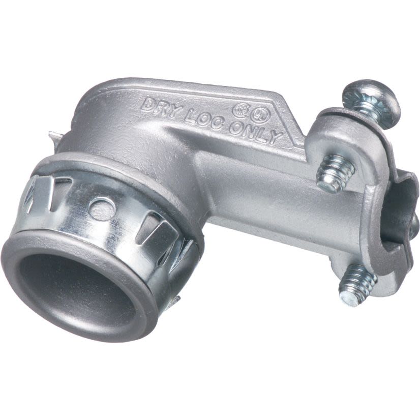 Arlington SNAP-TITE® 85AST Cable Connector With Insulated Throat and Spring Steel Clip, 3/8 in Trade, 1/2 in Knockout, 0.37 to 0.51 in Cable Openings, Die Cast Zinc