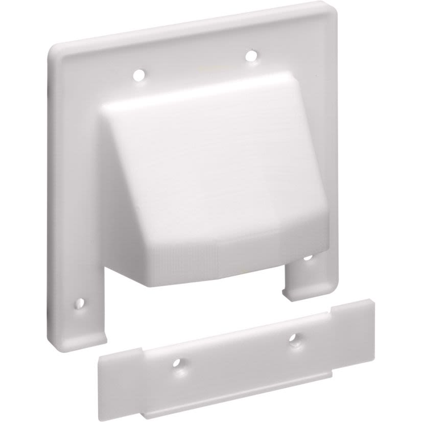 Arlington Scoop CER2 CE Series 2-Gang 2-Piece Low Voltage Reversible Cable Entrance Plate, For Use With Existing Cable, Plastic