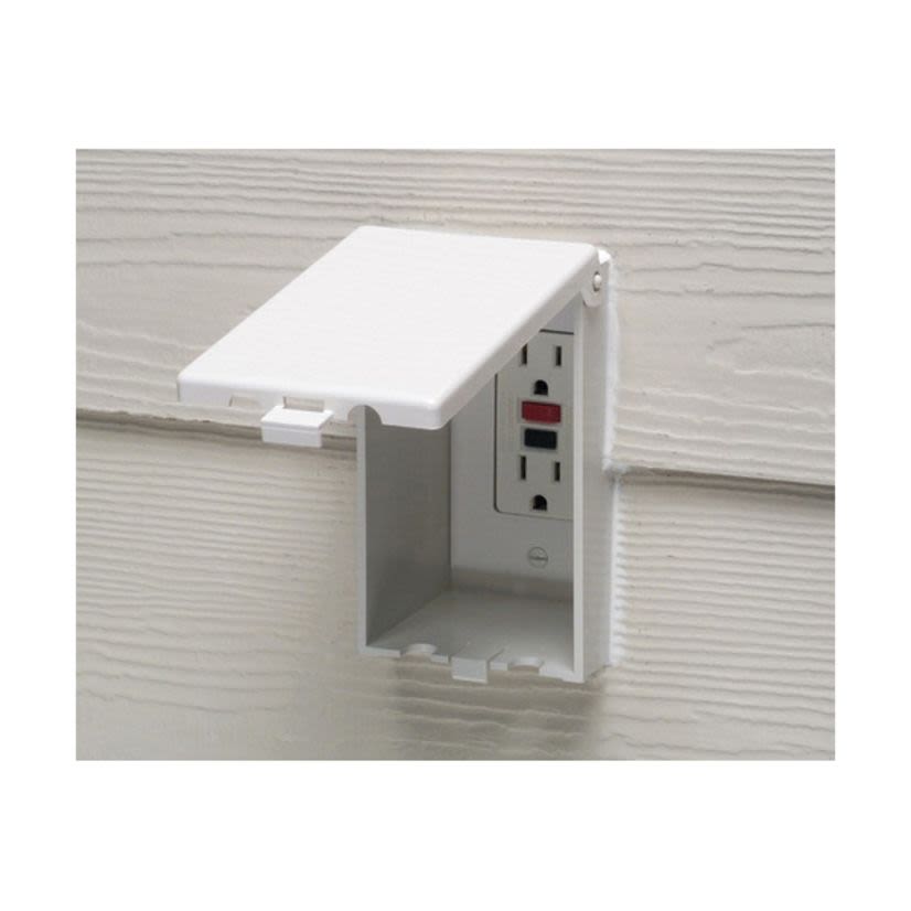 Arlington InBox DBVM1W DB Series 1-Piece Low Profile Electrical Box, Plastic, 22 cu-in Capacity, 1 Gangs, 1 Outlets, 9.058 in L x 7.012 in W x 5.16 in H