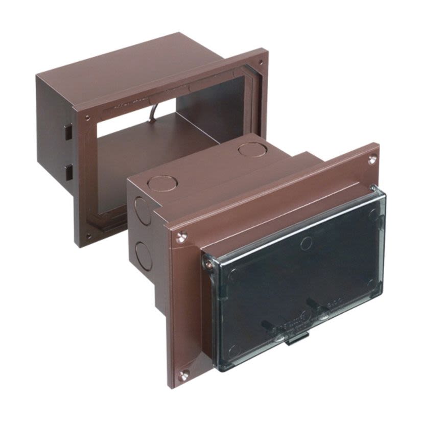 Arlington InBox DHB1BR DB Series 1-Piece Low Profile Electrical Box, Plastic, 22 cu-in Capacity, 1 Gangs, 7.186 in L x 4.934 in W x 5.283 in H