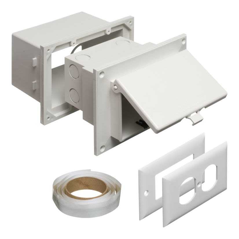 Arlington InBox DHB1W DB Series 1-Piece Low Profile Electrical Box, Plastic, 22 cu-in Capacity, 1 Gangs, 4.934 in L x 7.186 in W x 5.283 in H