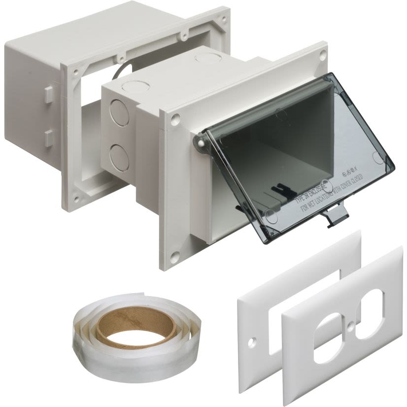 Arlington InBox DHB1C DB Series 1-Piece Low Profile Electrical Box, Plastic, 22 cu-in Capacity, 1 Gangs, 1 Outlets, 4.934 in L x 7.186 in W x 5.283 in H