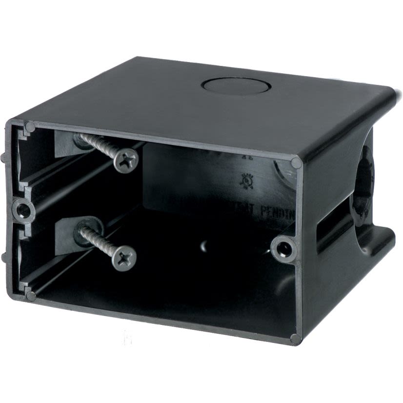 Arlington ONE-BOX™ F101H Outlet Box With (2) Captive Screws, Plastic, 22.3 cu-in Capacity, 1 Gang, 3.72 in L x 2.28 in W x 3.5 in H