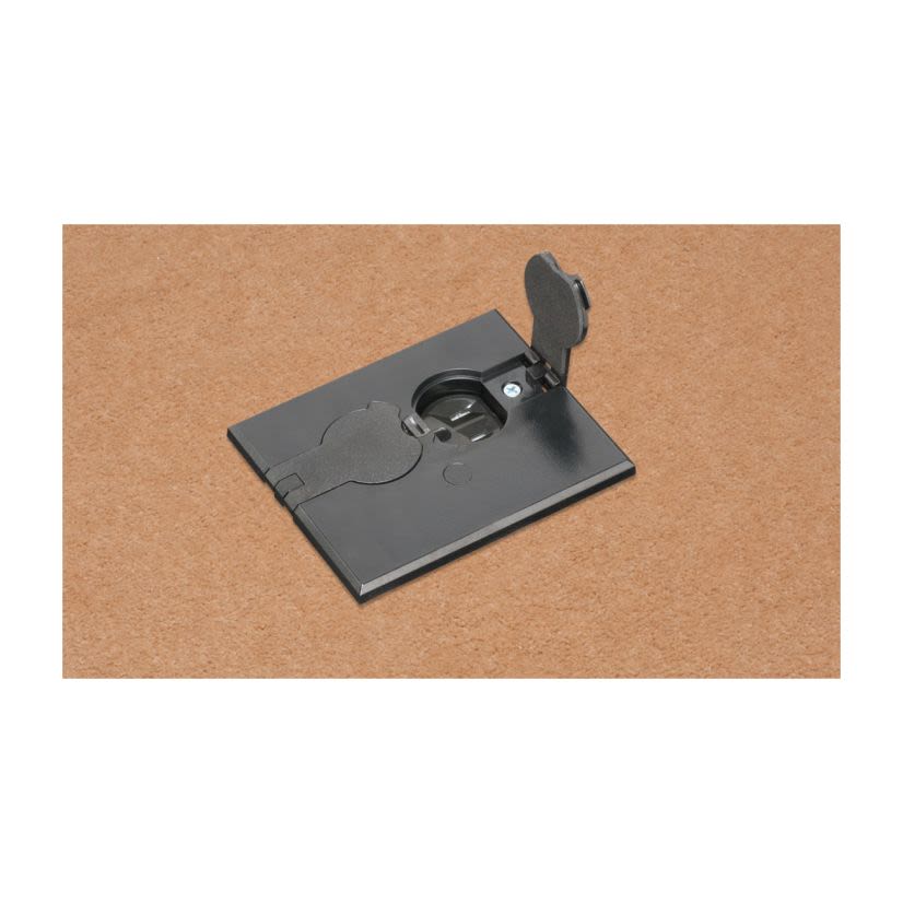 Arlington FLBAF101BL Adjustable Floor Box With (2) Flip Lids, Plastic, 18.3 cu-in Capacity, 1 Gangs, 4.655 in L x 3.75 in W x 4.047 in H