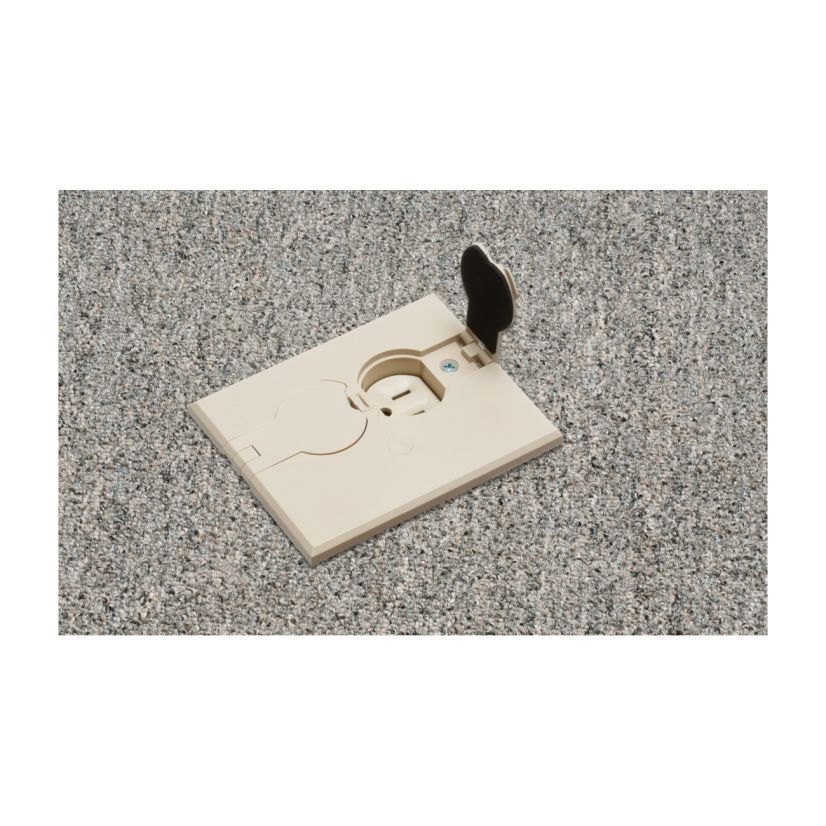 Arlington FLBAF101LA Adjustable Floor Box With (2) Flip Lids, Plastic, 18.3 cu-in Capacity, 1 Gangs, 4.655 in L x 3.75 in W x 4.047 in H