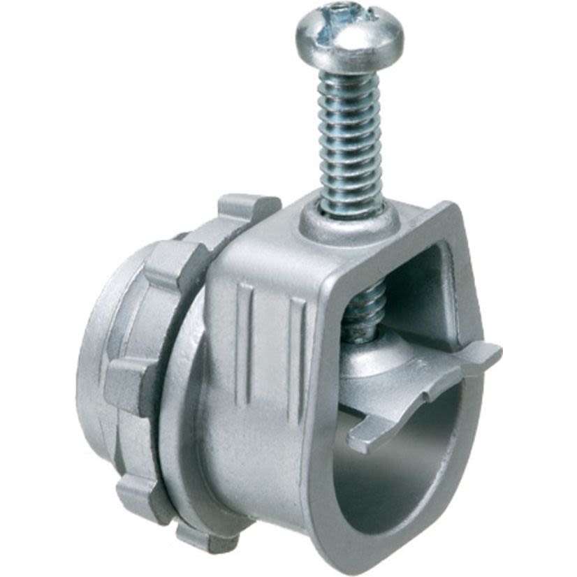 Arlington L17 Cable Connector, 1 in Trade, 1/2 in Knockout, 0.63 to 0.89 in Cable Openings, Die Cast Zinc
