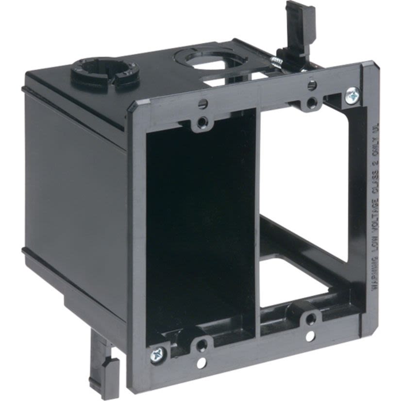 Arlington LVDR2 Low Voltage Power Box, Plastic, 20 cu-in Capacity, 2 Gangs, 2 Knockouts, 4.25 in L x 4.185 in W x 3.44 in H