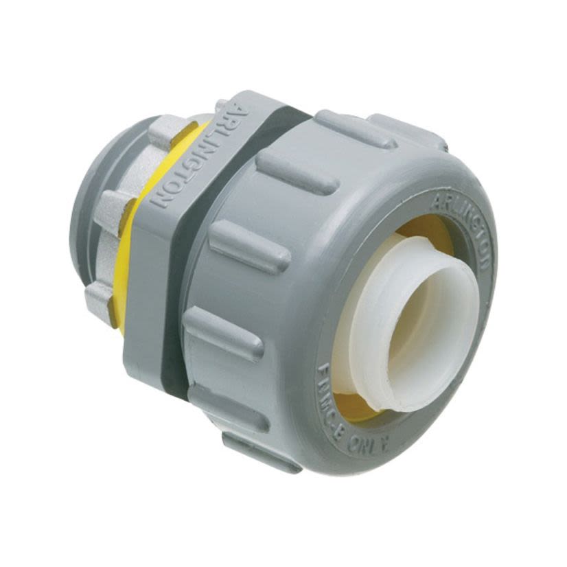 Arlington NMLT100 Form B Straight Liquidtight Conduit Connector, 1 in Trade, UV-Rated Plastic
