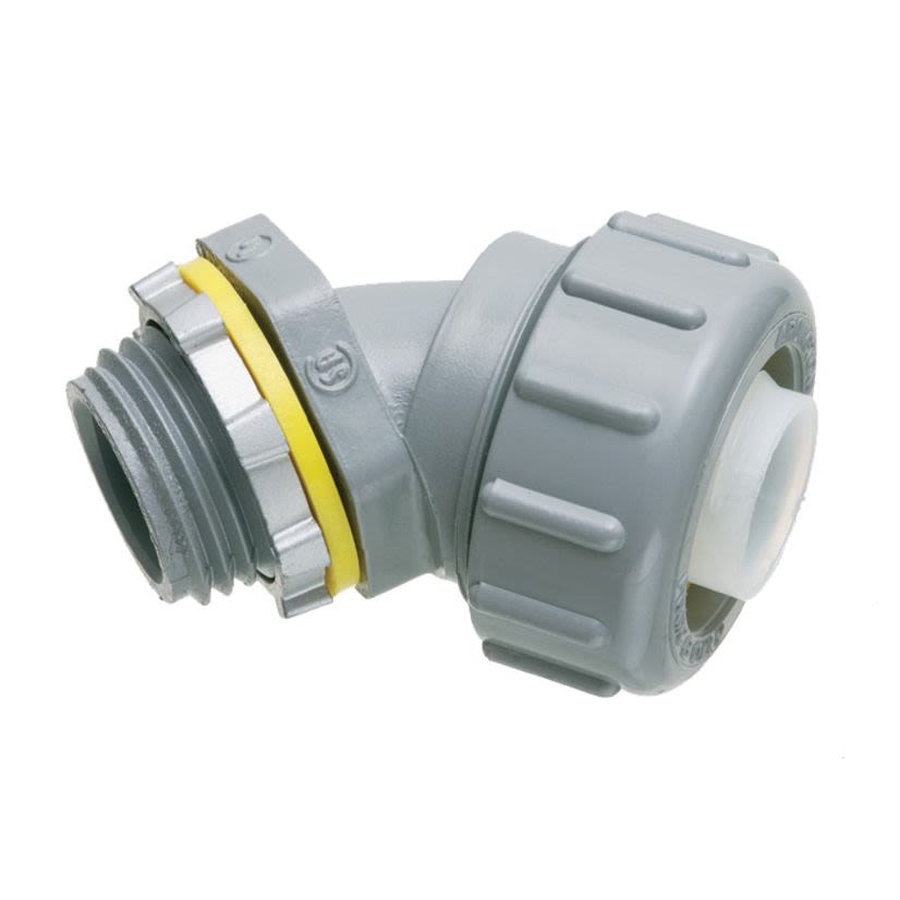 Arlington NMLT4575 Form B Connector With 3/4 in Knockout, 3/4 in Trade, 45 deg, Plastic